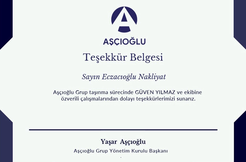 Teşekkür Belgesi Haliç görseli